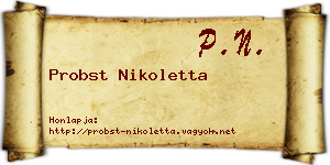 Probst Nikoletta névjegykártya